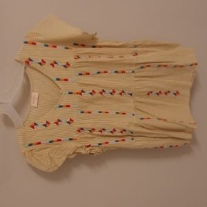 Striped geoflutter top